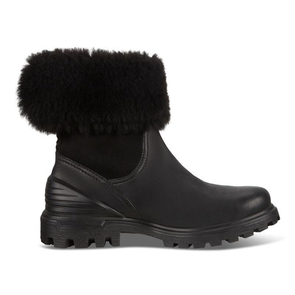Womens Boots - ECCO Tredtray Mid-Cut Slip-On - Black - 3782CVZWP